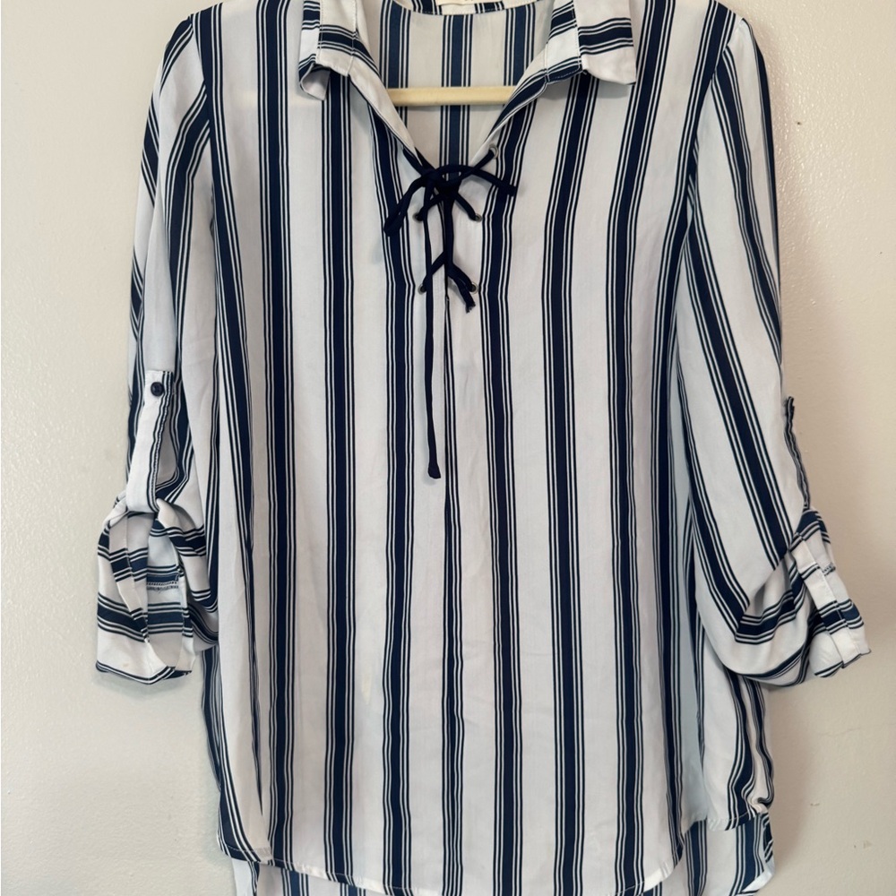 Striped Black and White Women's Top